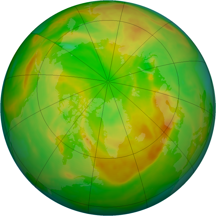 Arctic ozone map for 02 June 2015